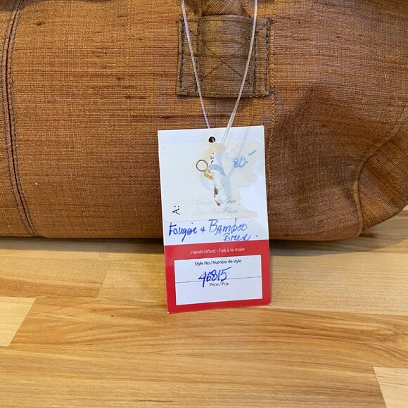 Vintage NWT Handcrafted Bamboo Fiber Handbag With Embroidered Flap By Concubine - Picture 3 of 15